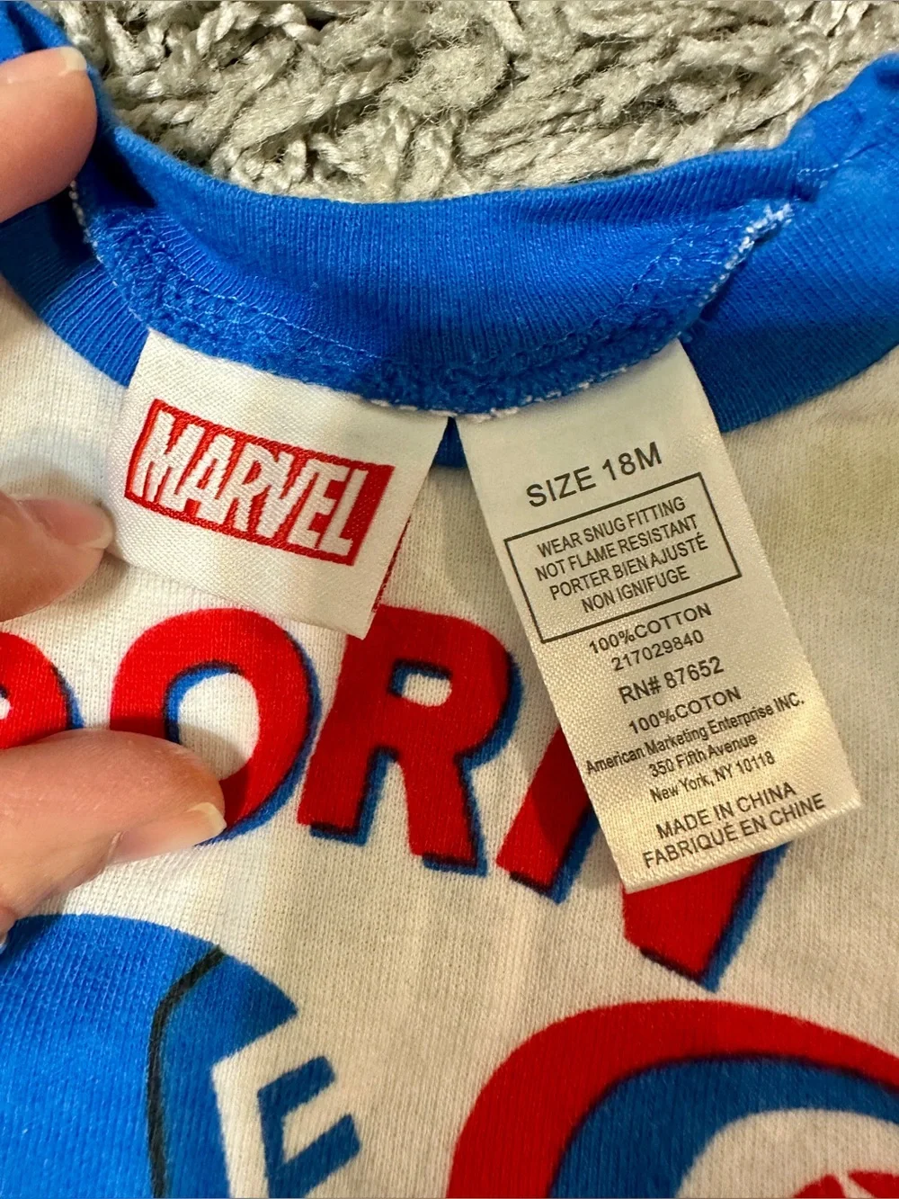 Marvel Captain America Blue White Red Star Kids Costume Set - Picture 3 of 13